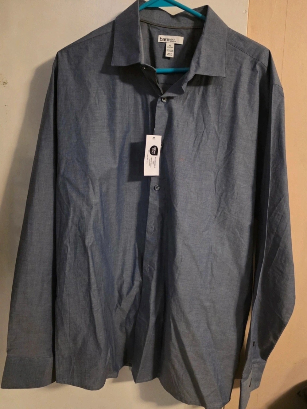 Bar III Men's Blue Button-Up Dress Shirt